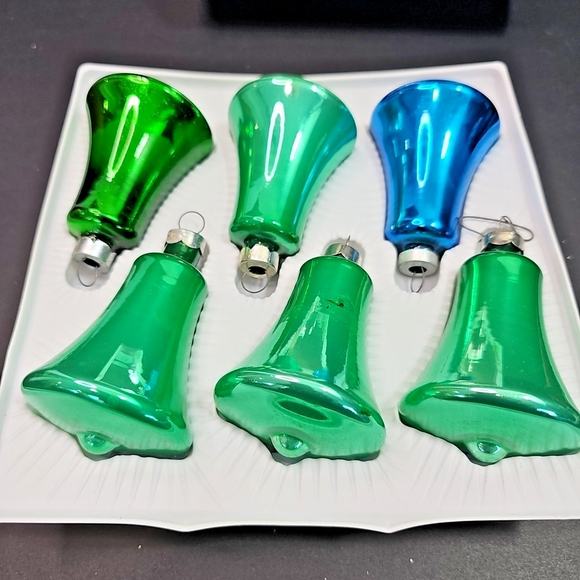 Christmas Ornaments Bell Shaped Baubles DoublGlo NOMA Vintage Made In CANADA - Picture 8 of 16